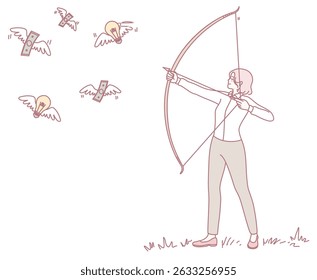 A vibrant archery scene symbolizes dynamic ideas and opportunities in constant motion and development