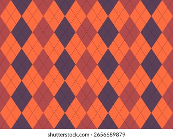 Patrón de argyle vibrante en tonos otoñales.  Perfecto para diseños, fondos o textiles con temas caídos.
