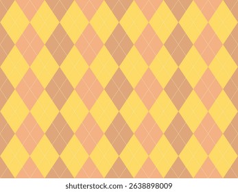 Vibrant argyle pattern in warm, pastel hues.  Perfect for backgrounds, textiles, or playful designs.  The interlocking diamonds create a cheerful, classic aesthetic suitable for various projects.