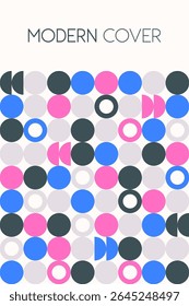 Um arranjo vibrante de círculos multicoloridos em um layout baseado em grade inspirado em Bauhaus. Ótimo para amantes de arte abstrata e entusiastas do design moderno.