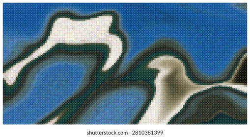 Vibrant artistic background showing high contrast flowing shapes. Mediterranean color palette. Vector illustration of coastal aerial view aesthetic.
