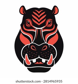 A vibrant and artistic illustration of a tigers head featuring bold lines and striking color contrasts, emphasizing strength and beauty.