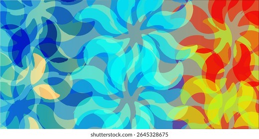 A vibrant and artistic image showcasing multicolored abstract shapes, creating a dynamic and playful design. It features a blend of hues, emphasizing creativity and modern artistic expression.