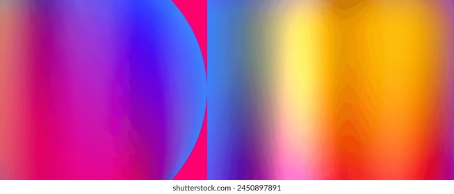 A vibrant and artistic pattern of tints and shades in colors like azure, purple, violet, magenta, and electric blue. The graphics form a colorful blurred background with a central circle