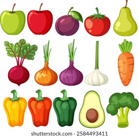 A vibrant assortment of fruits and vegetables