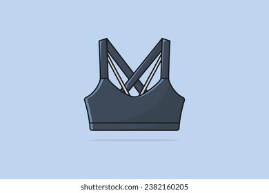 Vibrant Asymmetric Gym Bra For Women vector illustration. Sports and fashion objects icon concept. Sports and gym bra for women and girls Wear vector design with shadow.