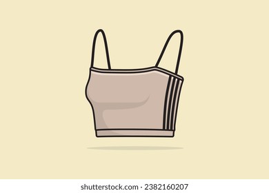 Vibrant Asymmetric Gym Bra For Women vector illustration. Sports and fashion objects icon concept. Sports and gym bra for women and girls Wear vector design with shadow.