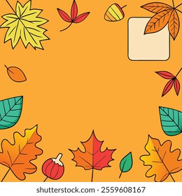 A vibrant autumn abstract background illustration featuring colorful foliage and warm tones. Perfect for seasonal designs, digital art projects, wallpapers, and creative decorations.