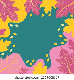 A vibrant autumn abstract background illustration featuring colorful foliage and warm tones. Perfect for seasonal designs, digital art projects, wallpapers, and creative decorations.