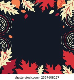 A vibrant autumn abstract background illustration featuring colorful foliage and warm tones. Perfect for seasonal designs, digital art projects, wallpapers, and creative decorations.