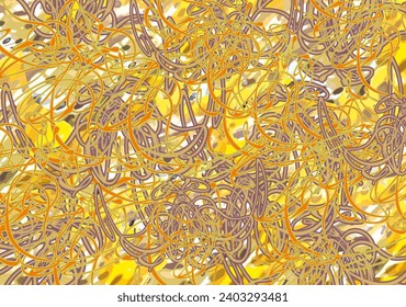 Vibrant autumn background with floral elements and wavy lines. Textural backdrop in orange-yellow-golden tonality for business concepts, covers, fashion trends, tiles, carpets, interiors and textiles