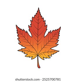 A Vibrant Autumn Maple Leaf Rich Red To Gold Hues Isolated On White Background Vector Illustration
