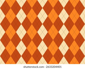 Vibrant autumnal argyle pattern.  Perfect for fallthemed designs, backgrounds, textiles, and website layouts. This geometric design offers a classic yet modern feel, evoking warmth and sophistication.