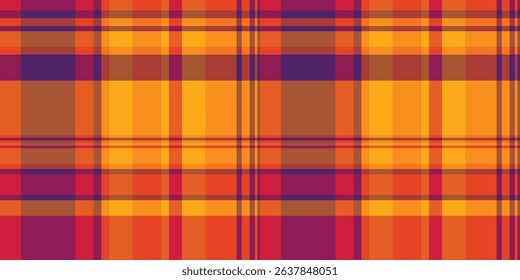 Vibrant autumnal plaid pattern.  Perfect for textile design, fallthemed projects, or creating a warm, energetic mood.  This bold, seamless texture offers endless creative possibilities.