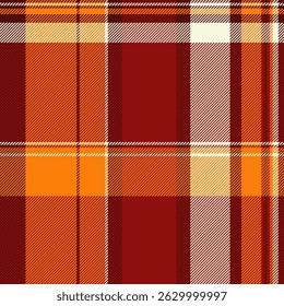 Vibrant autumnal plaid pattern in rich orange, burgundy, and cream. Perfect for fallthemed designs, textiles, or website backgrounds.  Evokes warmth, comfort, and the cozy feeling of autumn.