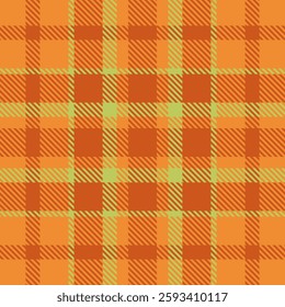 Vibrant autumnal plaid pattern in warm orange and lime green hues.  Perfect for fallthemed designs, textiles, or website backgrounds.