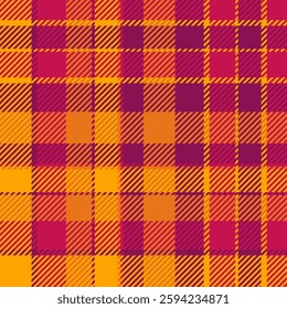 Vibrant autumnal plaid pattern in warm orange and deep magenta tones.  Perfect for fallthemed designs, textiles, or website backgrounds.