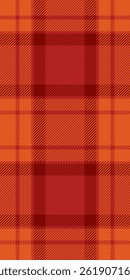 Vibrant autumnal plaid pattern in warm orange and dark red hues.  Perfect for fallthemed designs, textile prints, website backgrounds, or seasonal branding.