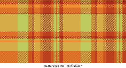 Vibrant autumnal plaid pattern in warm oranges and greens.  Perfect for fallthemed designs, textile projects, or as a background texture.