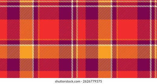 Patrón de cuadros otoñales vibrantes en naranjas cálidas, rojos y púrpuras profundos.  Perfecto para diseños falsos, textiles, fondos de Sitio web o materiales de marketing de temporada.