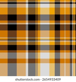 Padrão vibrante de xadrez outonal em dourados quentes, negros e cremes.  Perfeito para projetos de design têxtil, decoração de casa ou moda de queda.