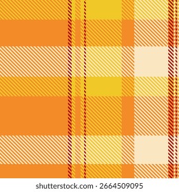 Patrón de cuadros otoñales vibrantes en naranjas cálidas y amarillos.  Perfecto para diseños falsos, textiles o fondos de Sitio web.  Esta Imagen alegre y texturizada evoca una sensación de calidez y confort.