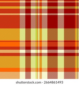 Patrón de cuadros otoñales vibrantes en naranjas cálidas, rojos y amarillos.  Perfecto para el diseño textil, proyectos de temática caótica o para añadir un toque rústico a tus diseños.