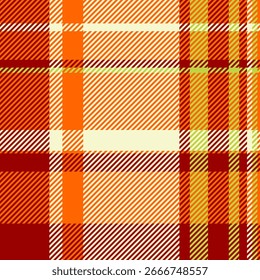 Patrón de cuadros otoñales vibrantes en naranjas cálidas, rojos y cremas.  Perfecto para diseños falsos, estampados textiles o fondos de Sitio web.