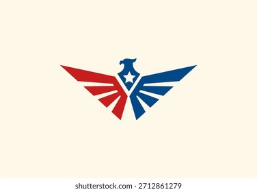 Vibrante logotipo de águila inspirado en la aviación, un símbolo gráfico moderno de poder y vuelo.