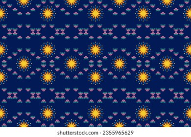 Vibrant Aztec Ethnic Pattern: Geometric Tribal Boho Design,Wallpaper,Wrapping,Fashion,Carpet,Clothing,Knitwear,Batik,Vector,Illustration