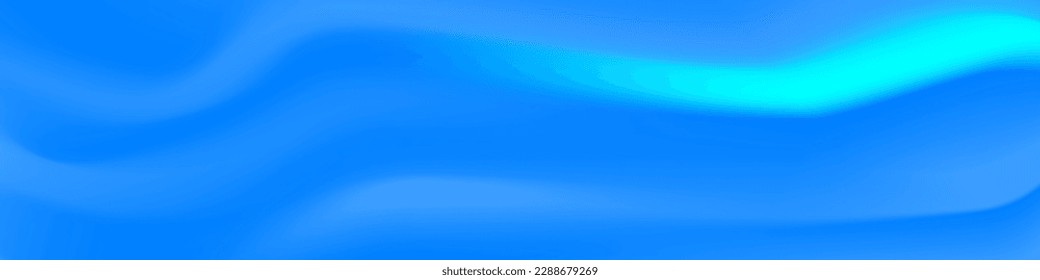 Vibrant Azure and Aqua Wavy Gradient Mesh. Blue Sky Color Background, soft color liquid wave of azure. Sky surface smooth tender waves. Azure backdrop. Vector Illustration. EPS 10.