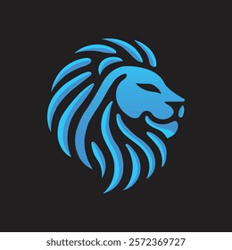 A vibrant azure lion standing as a guardian of the digital world, embodying strength and wisdom in a modern tech-inspired setting.
