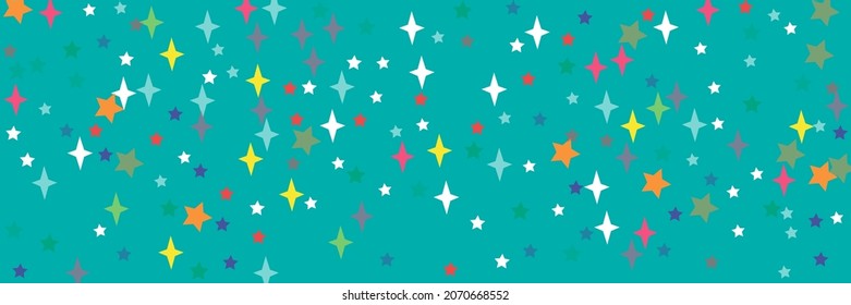 Vibrant Azure Sea Yellow Violet Green Pink Illustration. Blue White Bright Vivid Pastel Turquoise Indigo Orange Sky Background. Multicolor Red Chaotic Print Lavender Colorful Stars Stars Pattern.