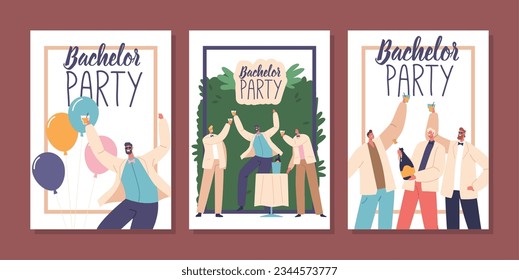 Vibrant Bachelor Party Banners, Featuring Fun And Bold Design To Amp Up The Celebration, Vector Illustration