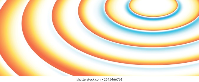 Vibrant background with concentric circles. The background features orange and blue, creating a colorful pattern with orange and blue hues. Circular pattern background. Orange background vector.