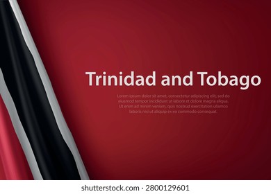 Vibrant background featuring the flag of Trinidad and Tobago waving gently. Ideal for presentations, reports, or any design needing a Caribbean touch.