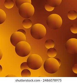 A vibrant background featuring overlapping, translucent spheres in shades of orange and yellow. The spheres have a soft, diffused appearance, creating a sense of depth and movement.