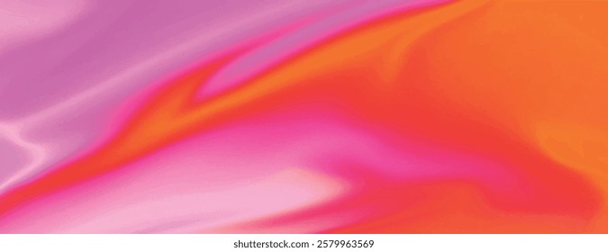 Vibrant background with a fluid, abstract style. Pink and orange colors blend smoothly, creating a dynamic and colorful background texture. Abstract fluid gradient texture background vector