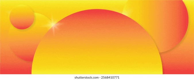 A vibrant background with a gradient style, featuring yellow and orange colors. The background has a smooth texture. Bright yellow background. Abstract gradient circle pattern background vector