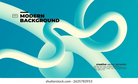 Vibrant background with gradient wave. Geometric 3d flow shape. Modern abstract banner design. Vector