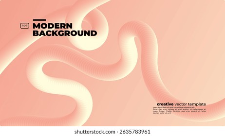 Vibrant background with gradient wave. Geometric 3d flow shape. Modern abstract banner design. Vector