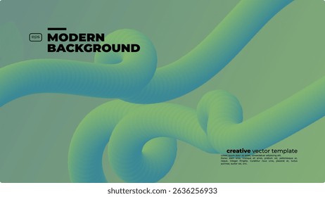 Vibrant background with gradient wave. Geometric 3d flow shape. Modern abstract banner design. Vector