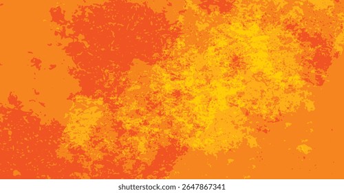 Vibrant background illustration features a textured blend of warm orange and yellow hues, creating a dynamic, mottled pattern with a retro, abstract feel perfect for striking designs