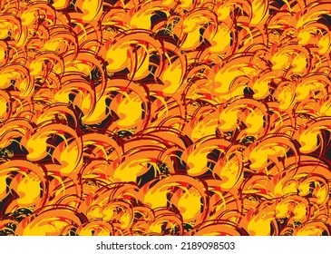 Vibrant background in orange-black tones for textiles or prints. Bright seamless repeat pattern for fashion trends, scrapbooking, wallpaper, interior sollution, fabric, covers, etc. Summer motifs