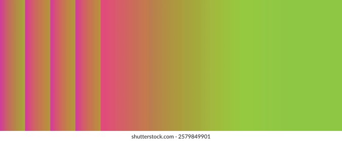 Vibrant background with pink and green gradient stripes. The background features a smooth texture with pink and green hues blending seamlessly. Minimal abstract gradient graphic vector background 