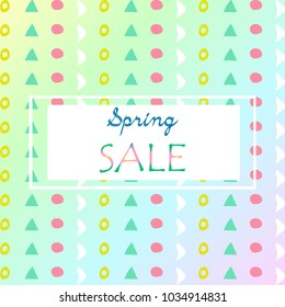 Vibrant background, seamless pattern from various geometric shapes. Vector illustration. Spring sale.