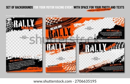 Vibrant background template designed for motor racing event, utilizing striking colors and textures that convey excitement and energy for promotional materials. Vector illustration.