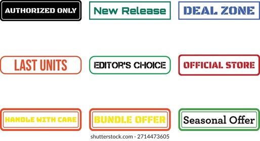 Gráficos vibrantes de crachá com etiquetas textuais para vendas e ofertas especiais isoladas no fundo branco