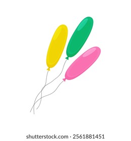 Vibrant balloons in bright colors floating against a simple background