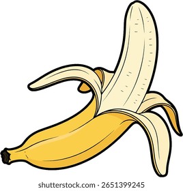 Vibrant Banana Illustration, Fresh Food Art, Digital Design, Colorful Environment, Visual Concept
